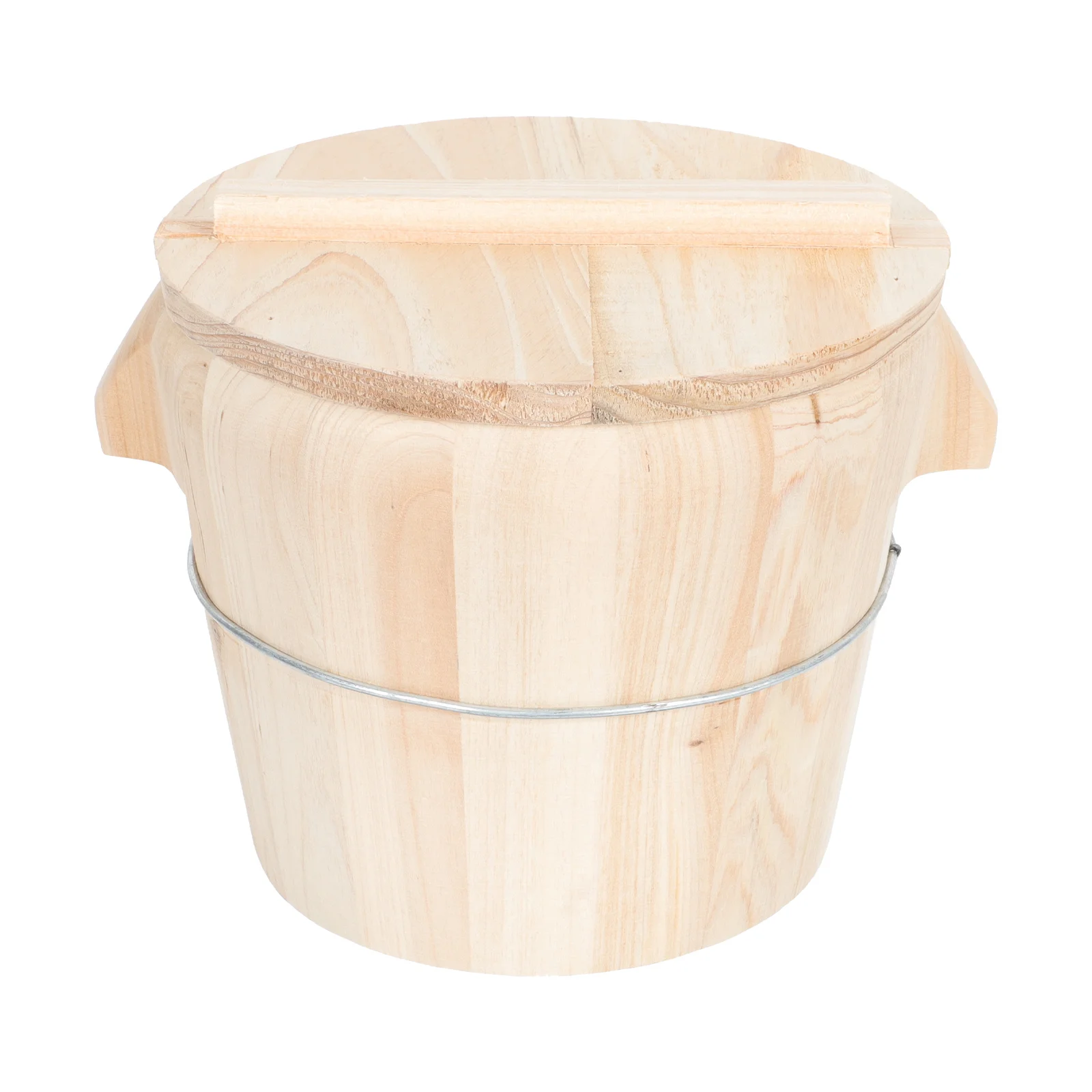

Кедровый деревянный паровой контейнер для риса, деревянный контейнер для хранения суши с крышкой, многофункциональный бытовой большой контейнер для еды