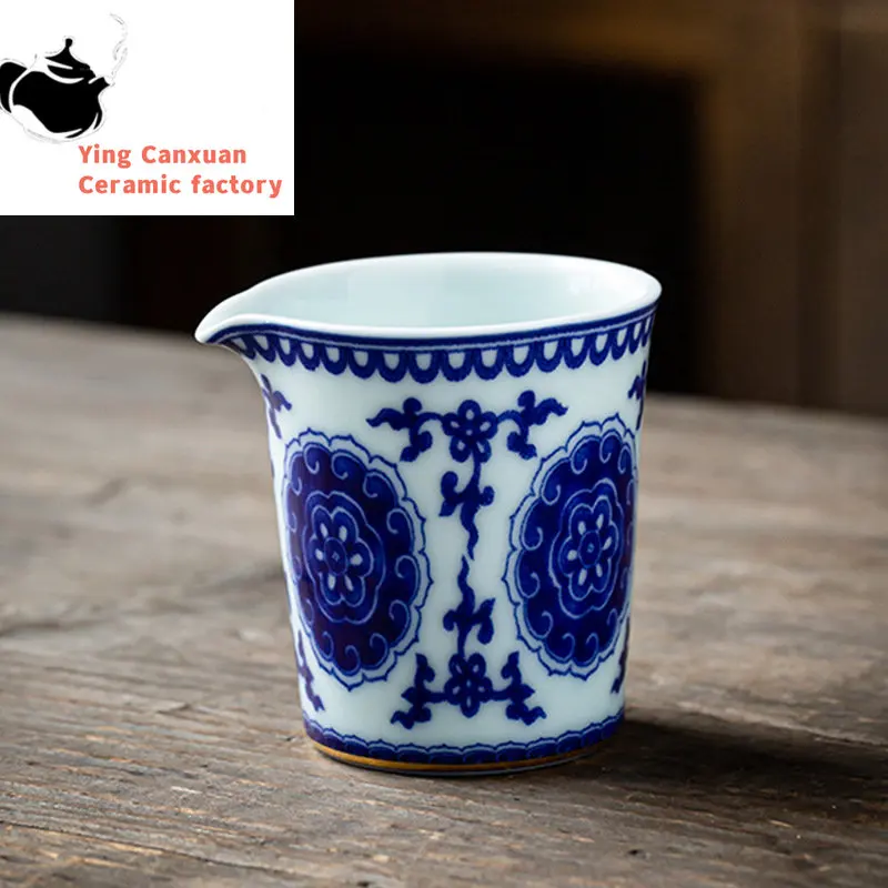 

Кувшин для чая с синим рисунком, кувшин, чашка для чайной ярмарки, домашний винтажный керамический большой чайник, чайный набор кунг-фу чайный набор, аксессуары для чайной церемонии