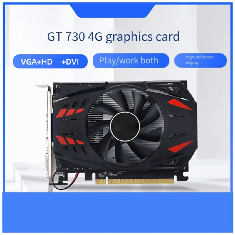 

1 PCS GT730 4G Game Graphics Card Fan Cooling Desktop Computer Home Office Graphics Card HD Display Interface Graphics Card