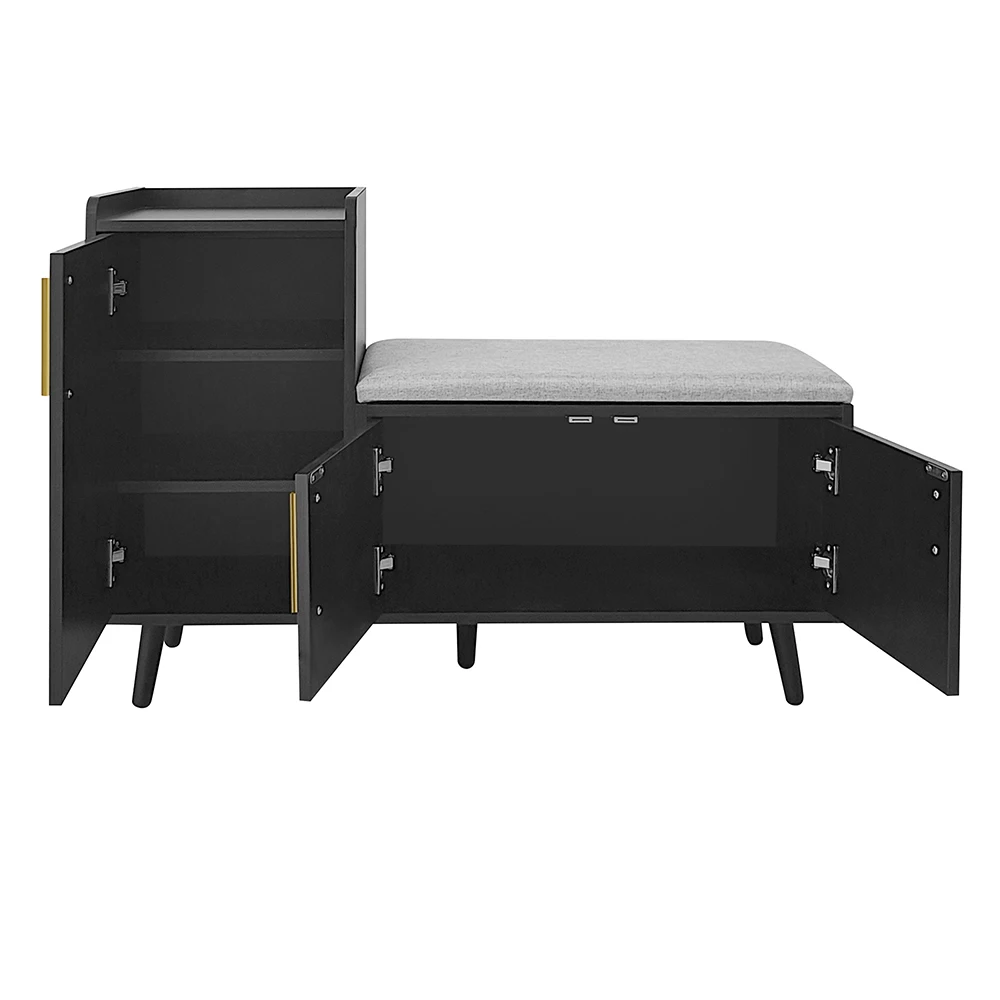 COMHTOM Modern Shoe Bench With Asymmetric Metal Handles S1077095e714d4db1be5633ad66530073F