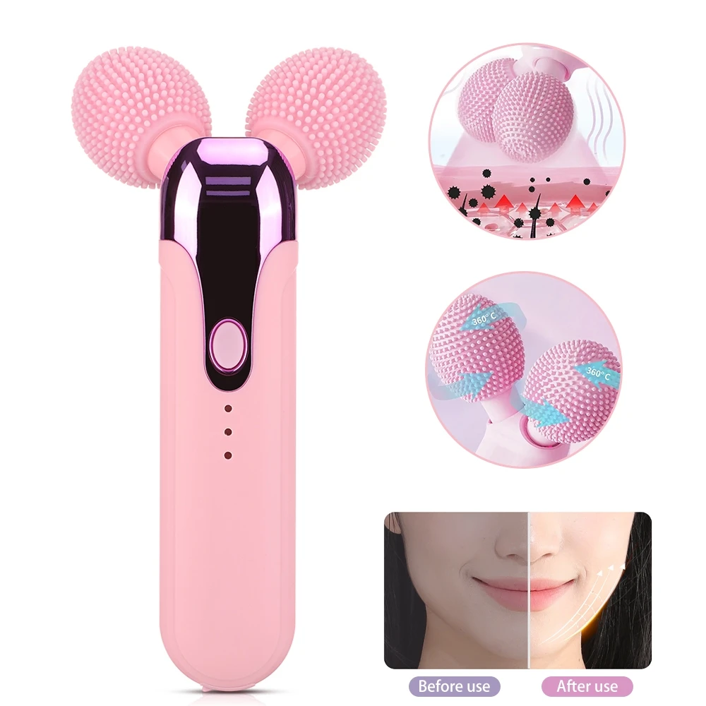 

Electric Face Massager 3D Roller Facial Lifting Cleansing V-face Moisturizer Essence Absorption Instrument Skin Care Device