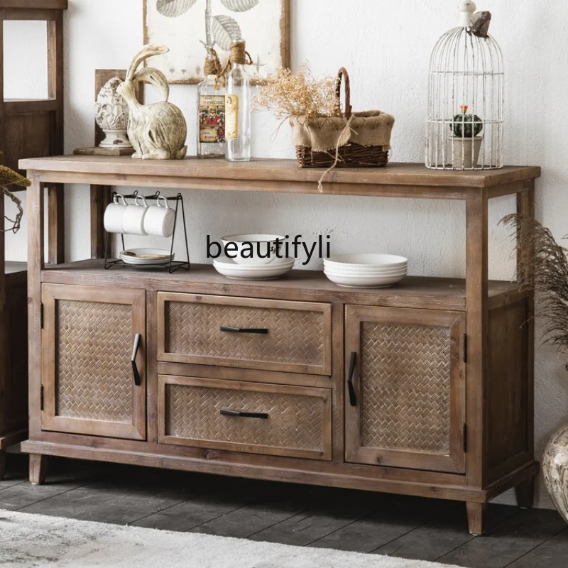 American Retro Solid Wood Porch Cabinet Distressed Multi-Functional Locker Sideboard Cabinet Integrated Wall
American Retro Solid Wood Porch Cabinet Distressed Multi-Functional Locker Sideboard Cabinet Integrated Wall