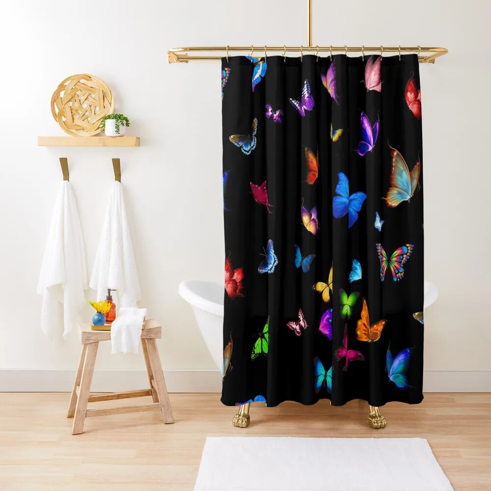 

BUTTERFLIES SHOW Shower Curtain Shower Set Shower Set For Bathroom Bathroom For Waterproof And Anti-Mold Curtain