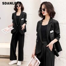 Spring Women's Clothes 2022 New Long Sleeve Coat Fashionable Wide Leg Pants Suit Female Temperament Drape Two-Piece Set
Spring Women's Clothes 2022 New Long Sleeve Coat Fashionable Wide Leg Pants Suit Female Temperament Drape Two-Piece Set