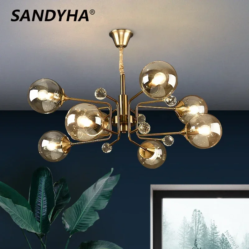 

Nordic Ceiling Chandelier for Living Room Bedroom Dining Room Glass Ball Lampshade Kitchen Pendant Lights Decorate Lamp