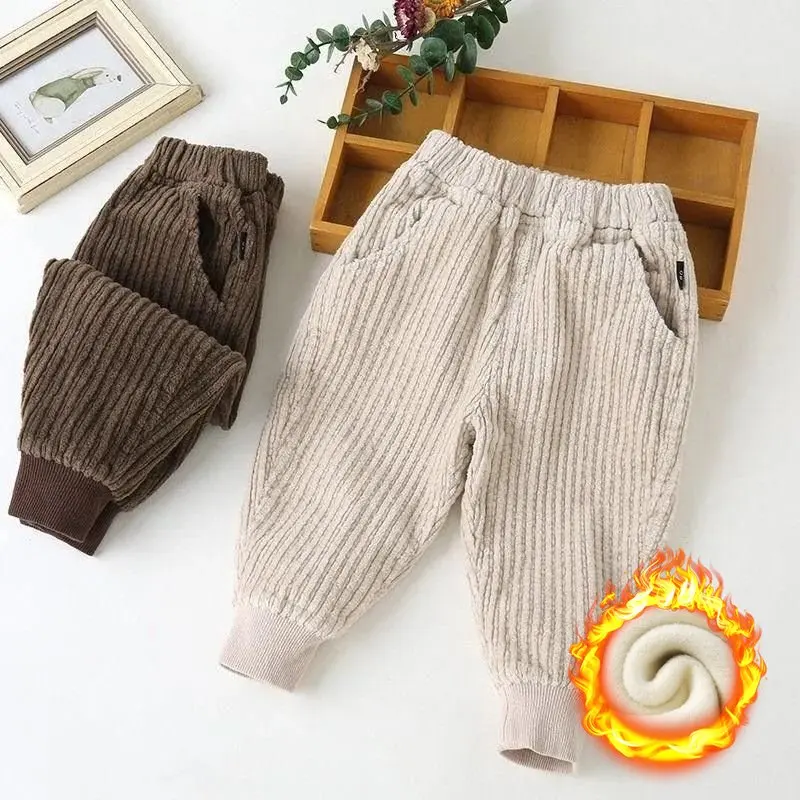 Winter Kids Fleece Corduroy Pants Boy Warm Sweatpant 0-6Y Young Child Clothes Autumn Jogger Trousers Girl Elastic Waist Leggings
Winter Kids Fleece Corduroy Pants Boy Warm Sweatpant 0-6Y Young Child Clothes Autumn Jogger Trousers Girl Elastic Waist Leggings