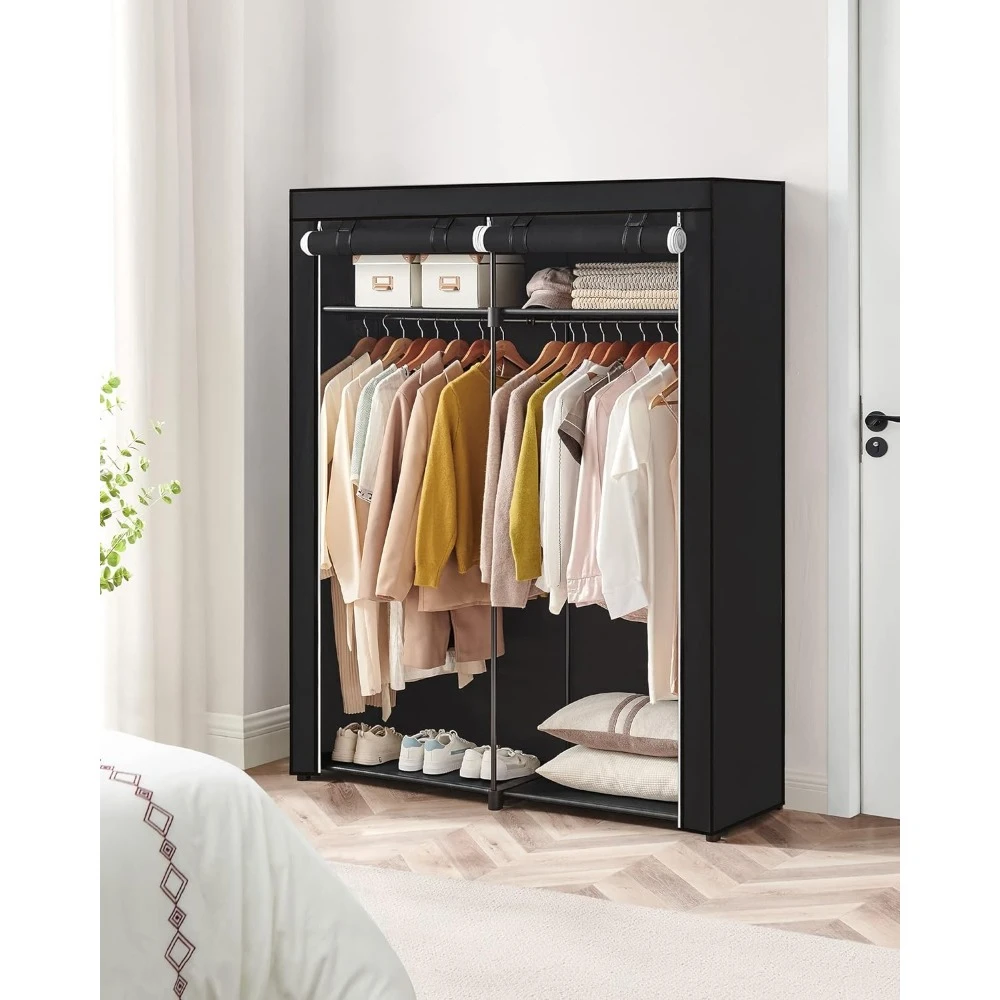 

55.1 X 16.9 X 68.5 Inches Cabinet/ Closet Portable Closet for Bedroom Clothing Cupboard Clothes Rail With Non-Woven Fabric Cover