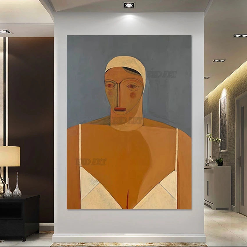 

Sexy Nude Woman, Abstract Figure Murals Art, Hand-painted Abstract Unframed Girl Portrait Oil Painting, Canvas Poster Artwork