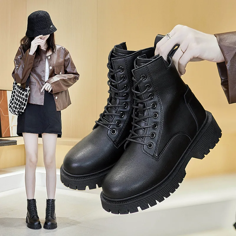 Autumn Winter Designer Platform Boots Women Fashion Side Zipper Solid Color PU Leather Shoes Female England Ankle Boots Mujer
Autumn Winter Designer Platform Boots Women Fashion Side Zipper Solid Color PU Leather Shoes Female England Ankle Boots Mujer