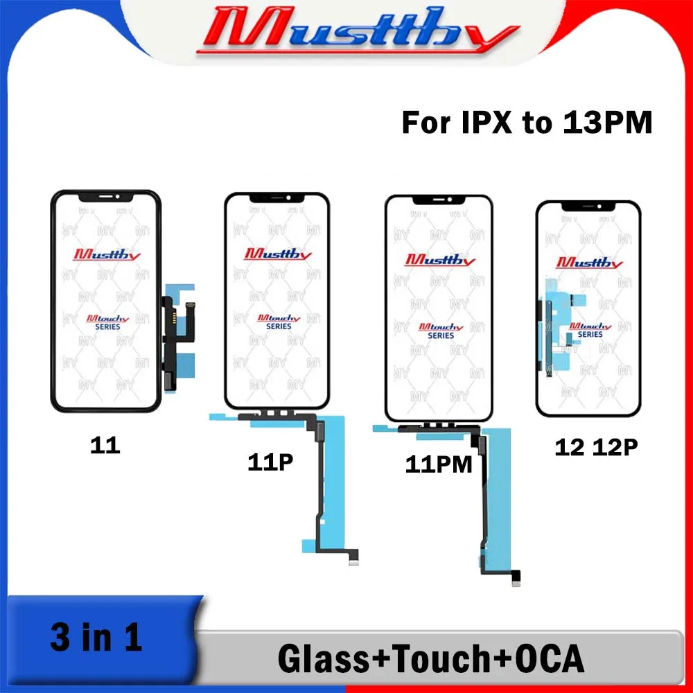 

Musttby 5pc 1:1 Similar OEM Touch Screen Glass Digitizer Sensor+OCA +Dust Gauze for iPhone 13 XS 11 12 Pro Max Replacement