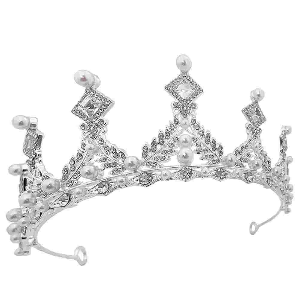 

Crown Hair Accessory Tiara for Girls Tiaras Bridal Headpiece Accessories Imitation Pearls Headdress Bride Wedding