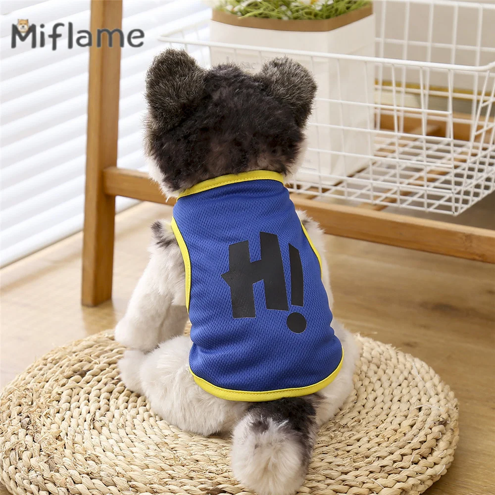 

Miflame Summer Pet Clothing Thin Print Small Dogs Vest Cat Dog Tank Top Teddy Bichon Schnauzer Breathable Puppy T-shirt