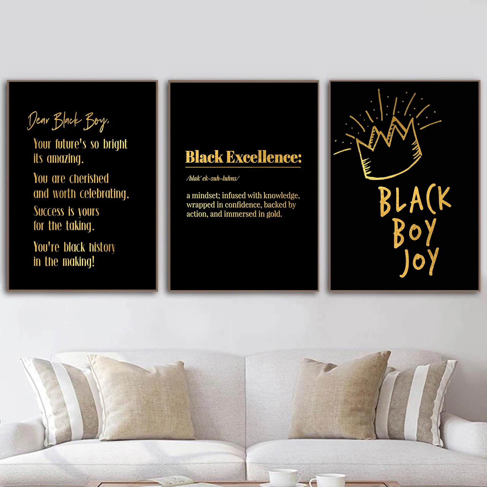 Black Boy Joy Golden Quotes Canvas Poster Wall Art King Print Positive Affirmation Painting Decorative Picture Home Living Room
Black Boy Joy Golden Quotes Canvas Poster Wall Art King Print Positive Affirmation Painting Decorative Picture Home Living Room