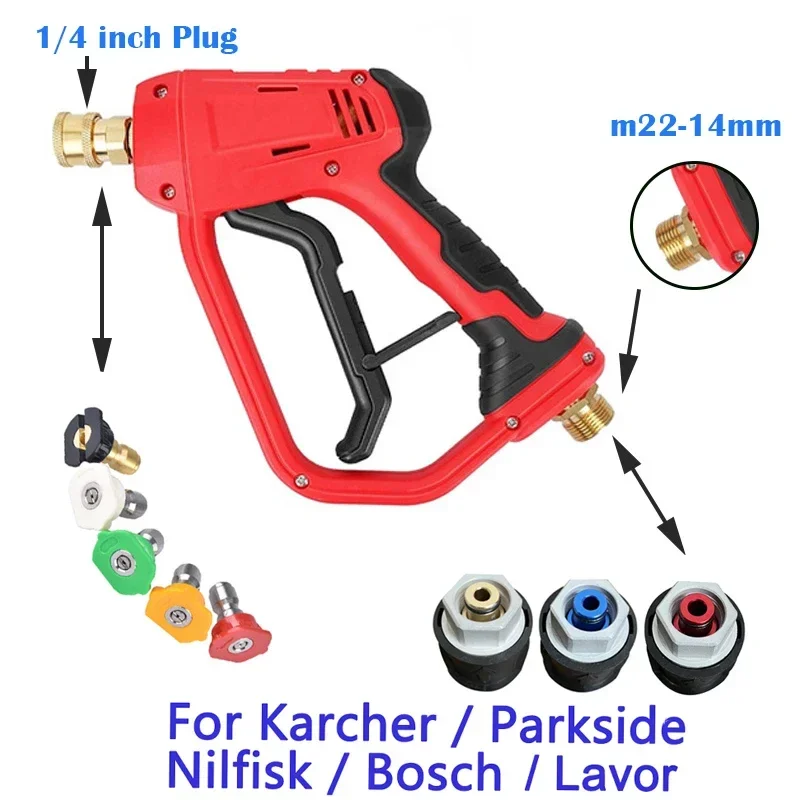 

High Pressure Washer Gun Cleaning Hose Connector For Karcher k2K5k7/Nilfisk/Parkside/Bosch Quick connector high pressure water
