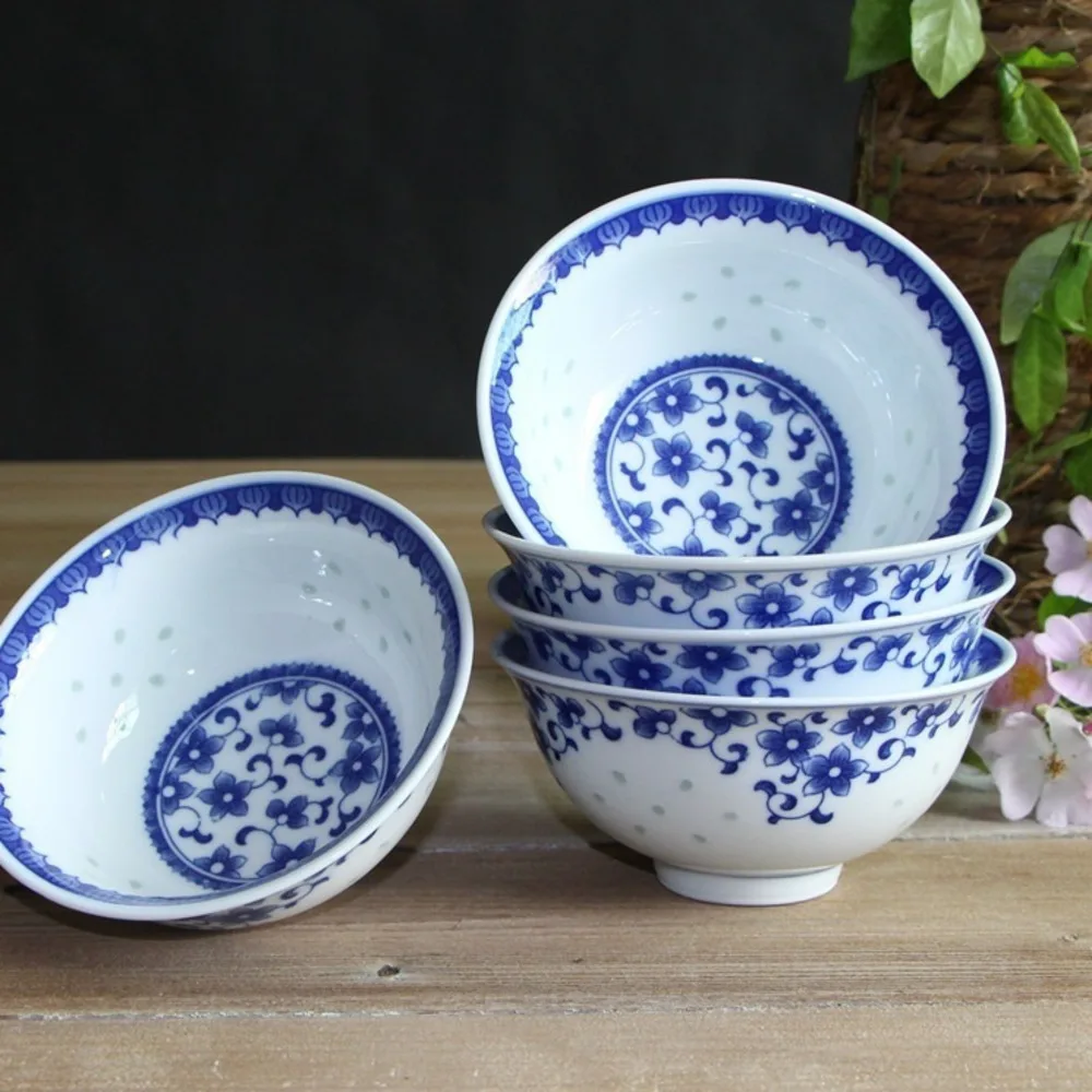 

5inch Blue And White Ceramic Bowl Tableware Porcelain Bowl Rice Bowl Small Soup Bowl For Household