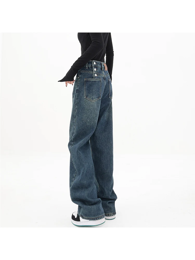 Y2K Vintage High Waist Harajuku Blue Straight Jeans Pants Korean Fashion Women's Wide Leg Baggy Denim Trouser Female Clothes
Y2K Vintage High Waist Harajuku Blue Straight Jeans Pants Korean Fashion Women's Wide Leg Baggy Denim Trouser Female Clothes