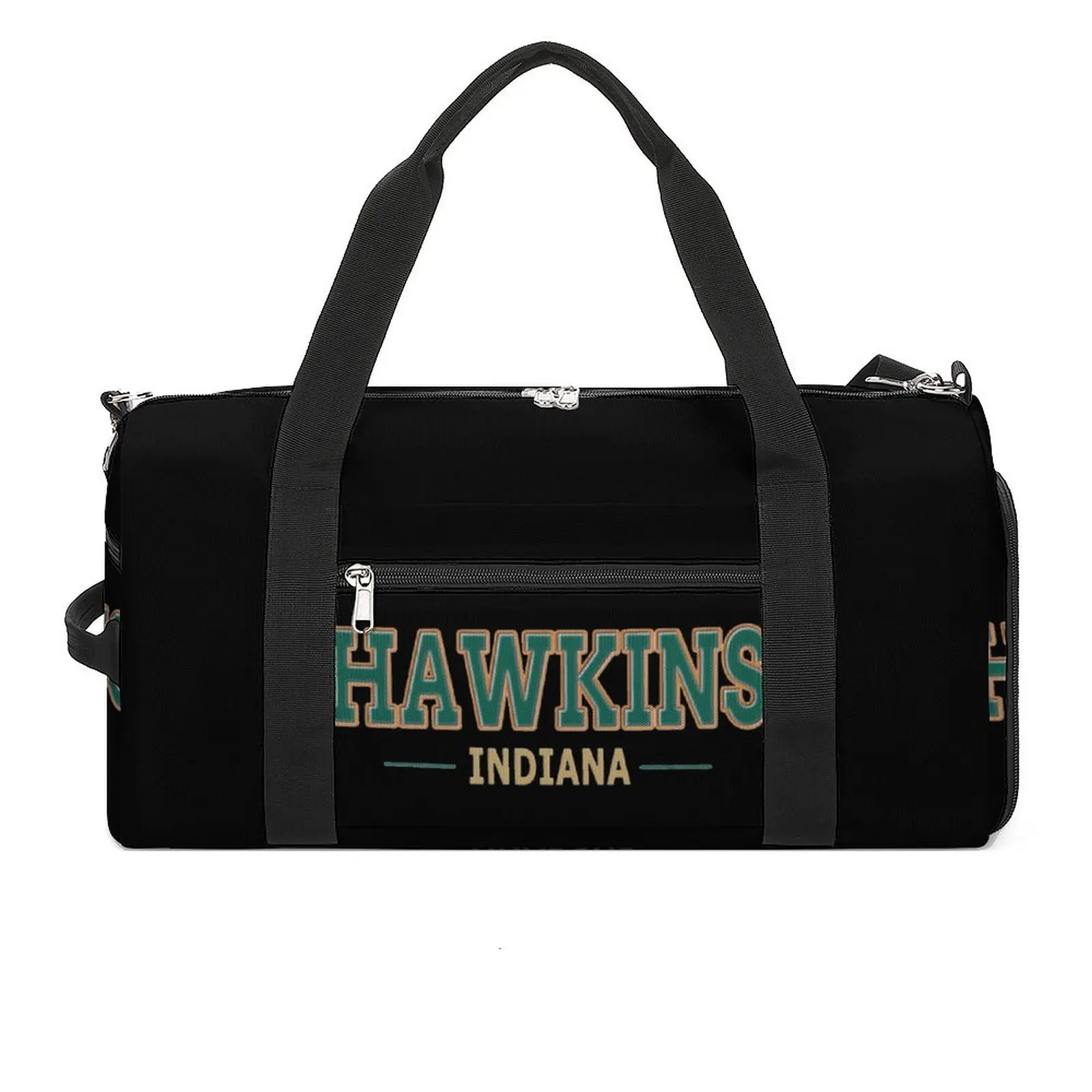 

Hawkins Indiana Sport Bags Stranger Tribute Things Large Gym Bag Weekend Men Women Custom Handbag Travel Funny Fitness Bag