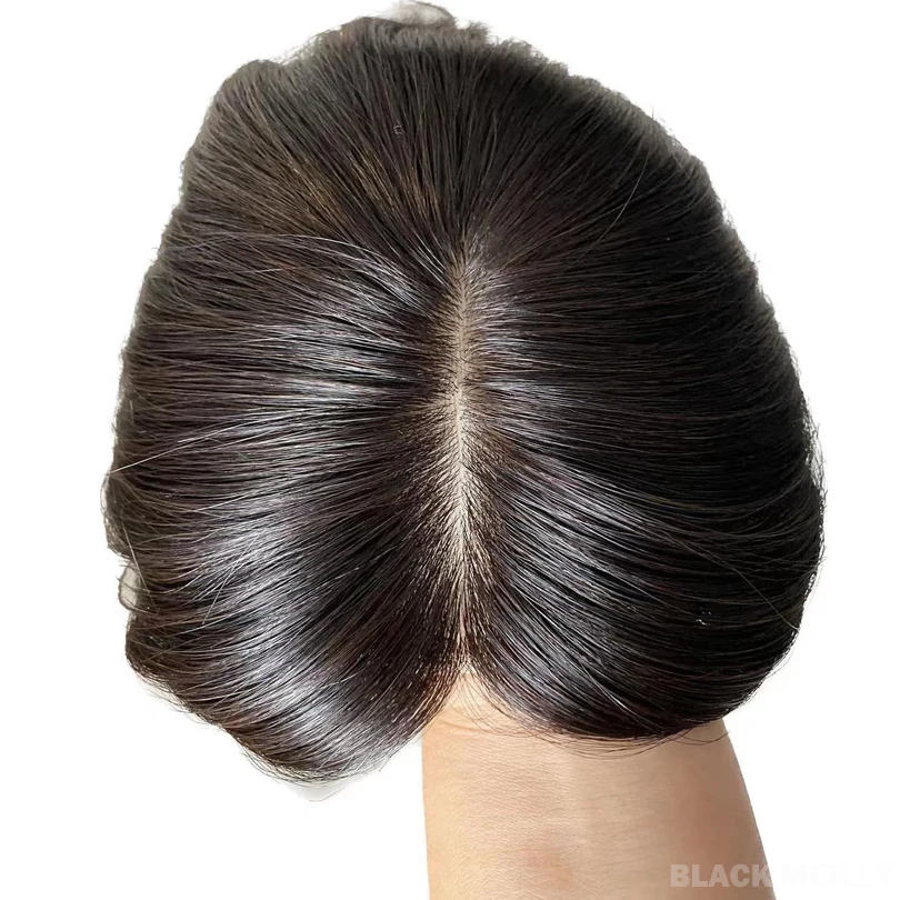 

European Virgin Human Hair Topper Silk Top Skin Base Toupee With 2CM PU Around HairPiece with Clips for Women 15x16CM 12x13CM