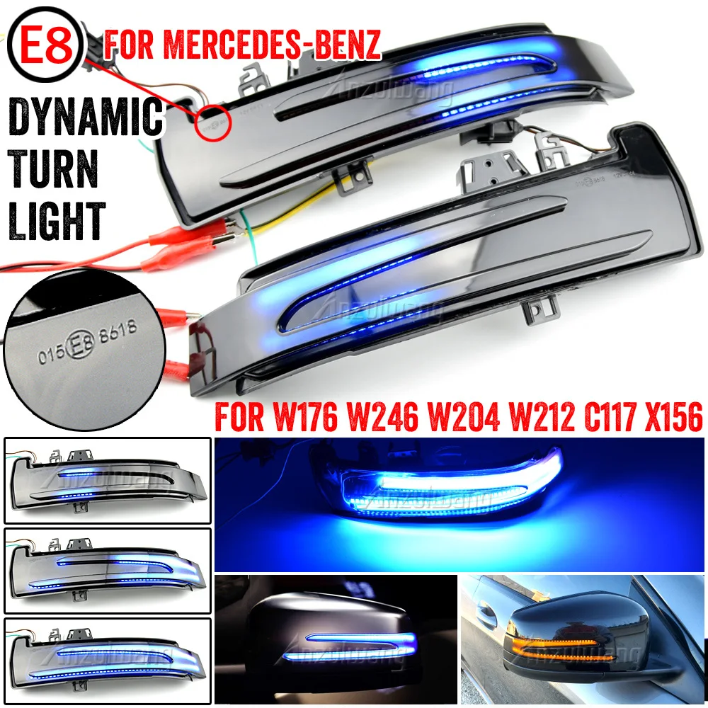 

For Mercedes Benz W204 W176 W212 CLA A B C E S GLA GLK CLS Class Dynamic Led Turn Signal Rearview Mirror Indicator Blinker Light