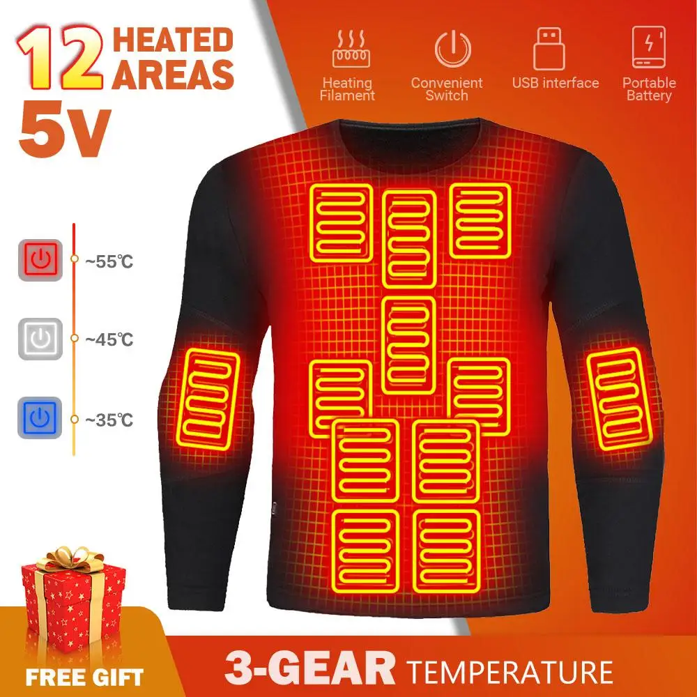 Heated Thermal Shirt Male Heating Thermal Underwear Winter Heated Thermal Underwear Suit USB Electric Heated Clothes S-5XL Size
Heated Thermal Shirt Male Heating Thermal Underwear Winter Heated Thermal Underwear Suit USB Electric Heated Clothes S-5XL Size