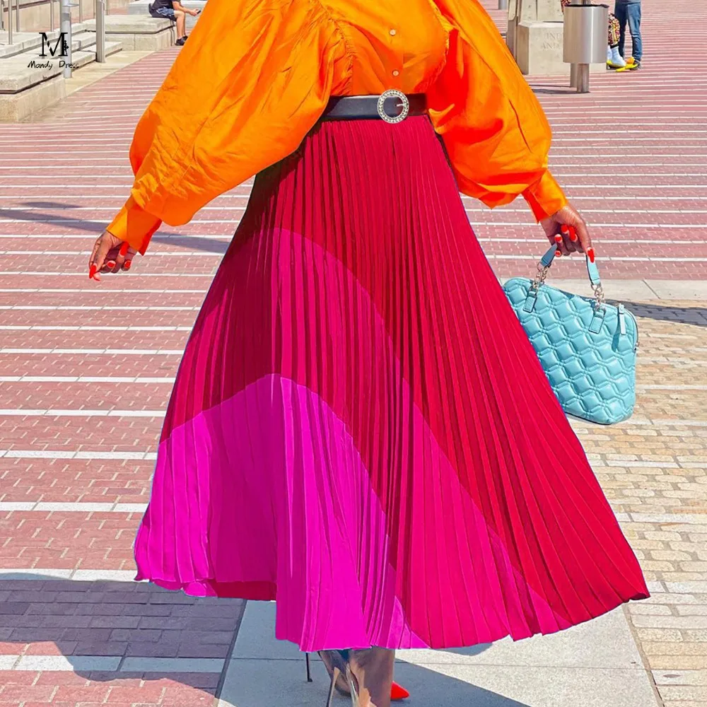 Fashion Women Pleated Skirts with Belt High Waist Loose A-line Streetwear Casual Plus Size Vintage Long Skirts
Fashion Women Pleated Skirts with Belt High Waist Loose A-line Streetwear Casual Plus Size Vintage Long Skirts