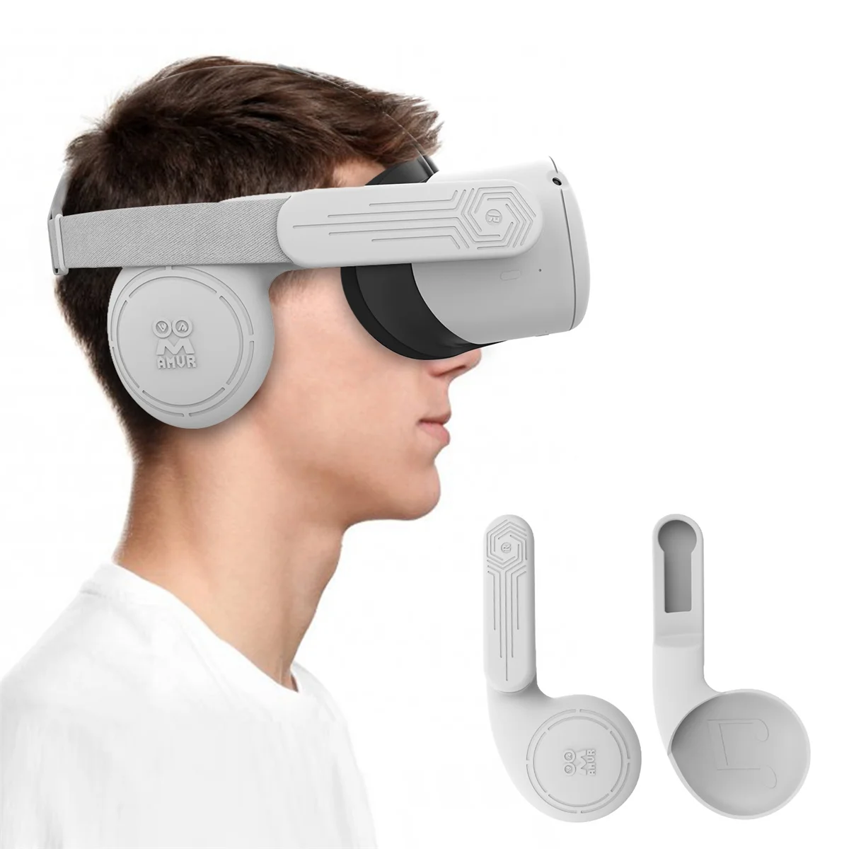 Silicone Ear Muffs for Oculus Quest 2 VR Headset Enhanced Sound Solution VR Accessories Noise Reduction Earmuffs-Gray
Silicone Ear Muffs for Oculus Quest 2 VR Headset Enhanced Sound Solution VR Accessories Noise Reduction Earmuffs-Gray
