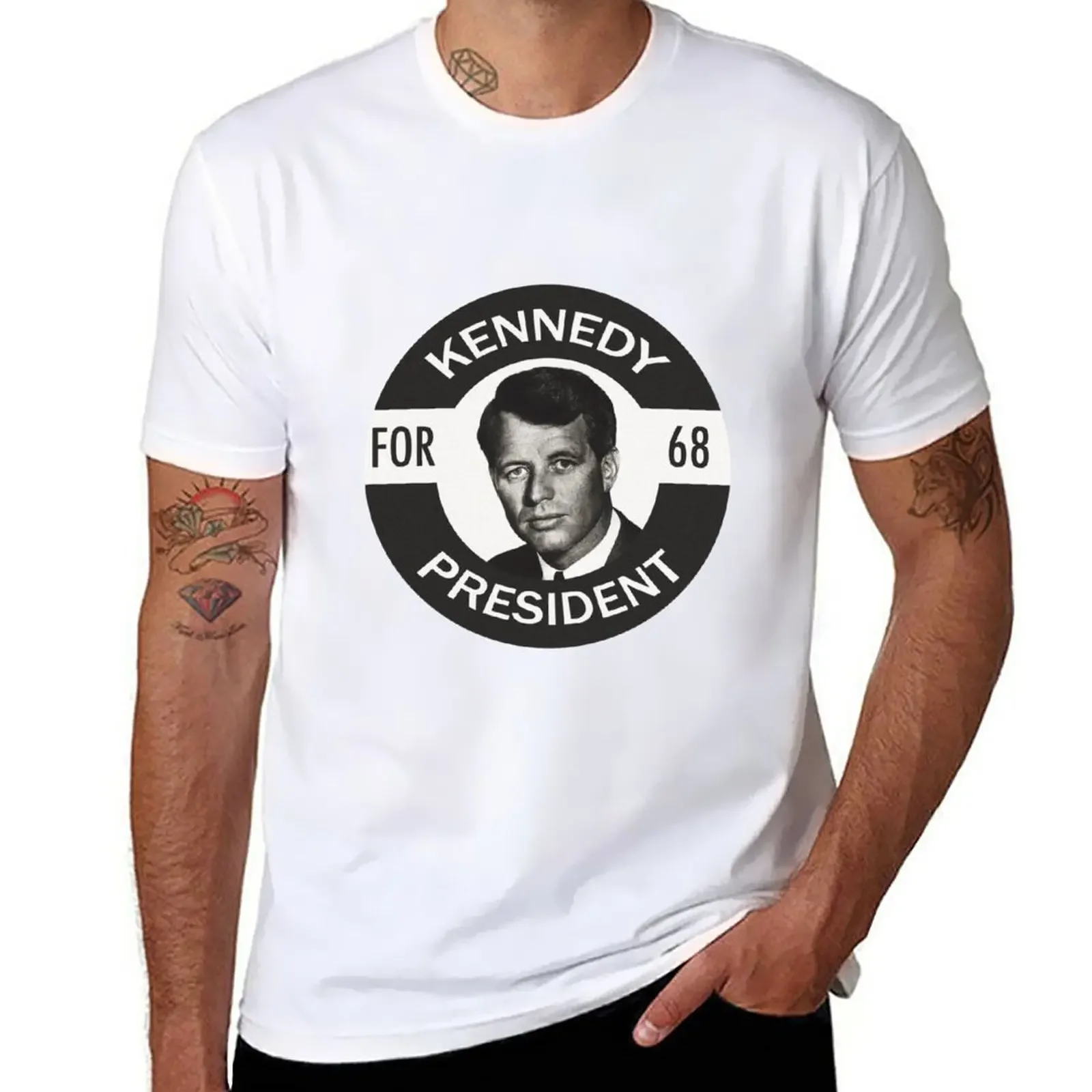 

Robert Kennedy Black and White T-Shirt boys animal print customs design your own plain quick-drying heavyweight t shirts for men