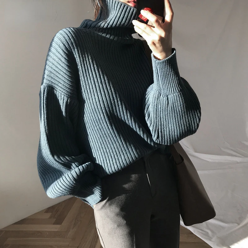 Turtleneck Sweater Women Blue Coffee Winter Korean Style Fashion Female Sweaters Thick Warm Long-sleeved Loose Pullover
Turtleneck Sweater Women Blue Coffee Winter Korean Style Fashion Female Sweaters Thick Warm Long-sleeved Loose Pullover