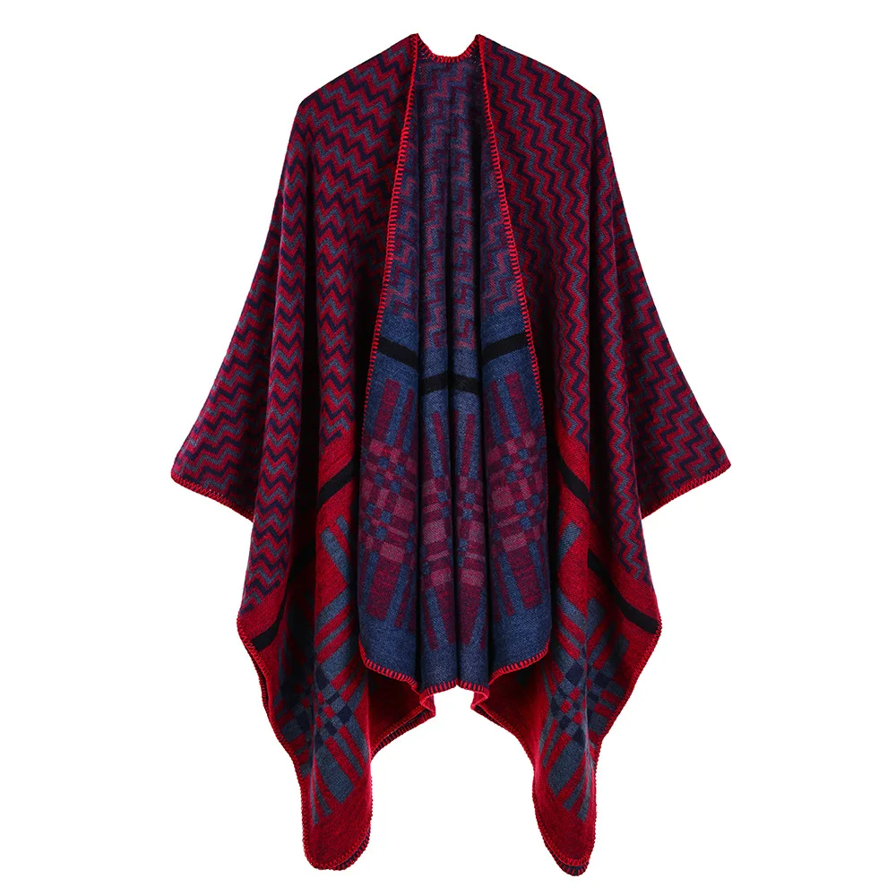 European American Street Women's Cross Wavy Geometric Shape Classic Cashmere Shawl Enlarged Thickened Cloak Ponchos P4
European American Street Women's Cross Wavy Geometric Shape Classic Cashmere Shawl Enlarged Thickened Cloak Ponchos P4