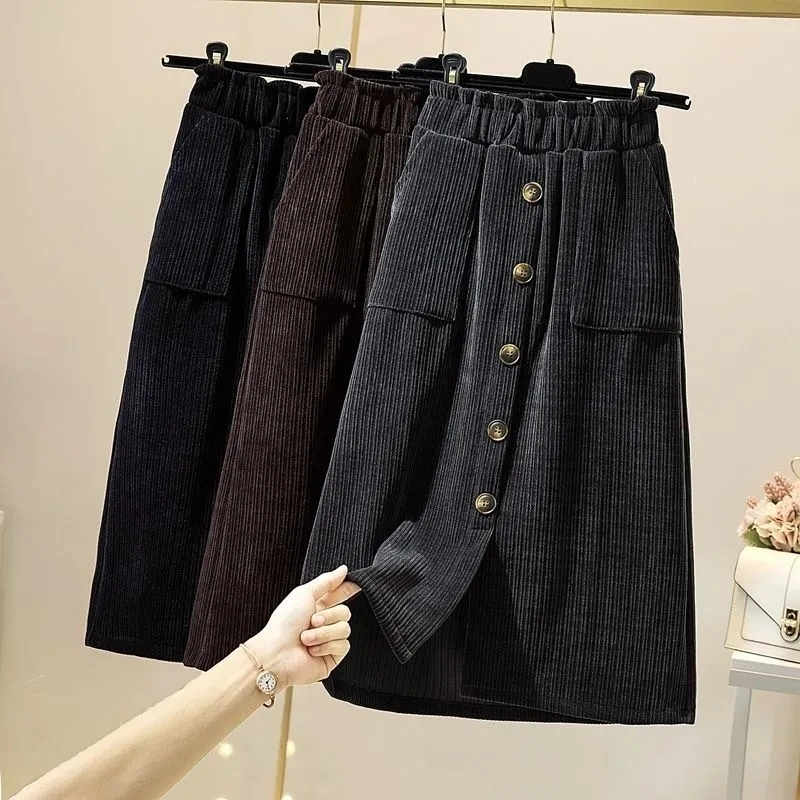2024 New Winter Retro Corduroy Skirt For Women's Clothing Casual Elastic High Waisted Skirt Spring Autumn Slit Wrap Skirts
2024 New Winter Retro Corduroy Skirt For Women's Clothing Casual Elastic High Waisted Skirt Spring Autumn Slit Wrap Skirts
