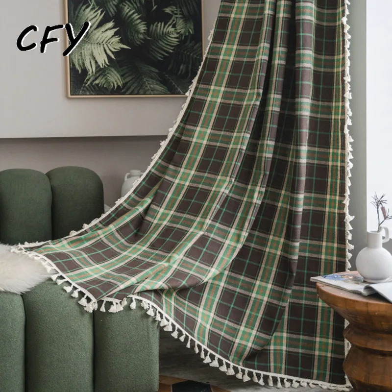American Christmas Green Plaid Cotton LinenWindow Curtain Blackout Valance for The Luxury Living Room Curtains for Living Room
American Christmas Green Plaid Cotton LinenWindow Curtain Blackout Valance for The Luxury Living Room Curtains for Living Room