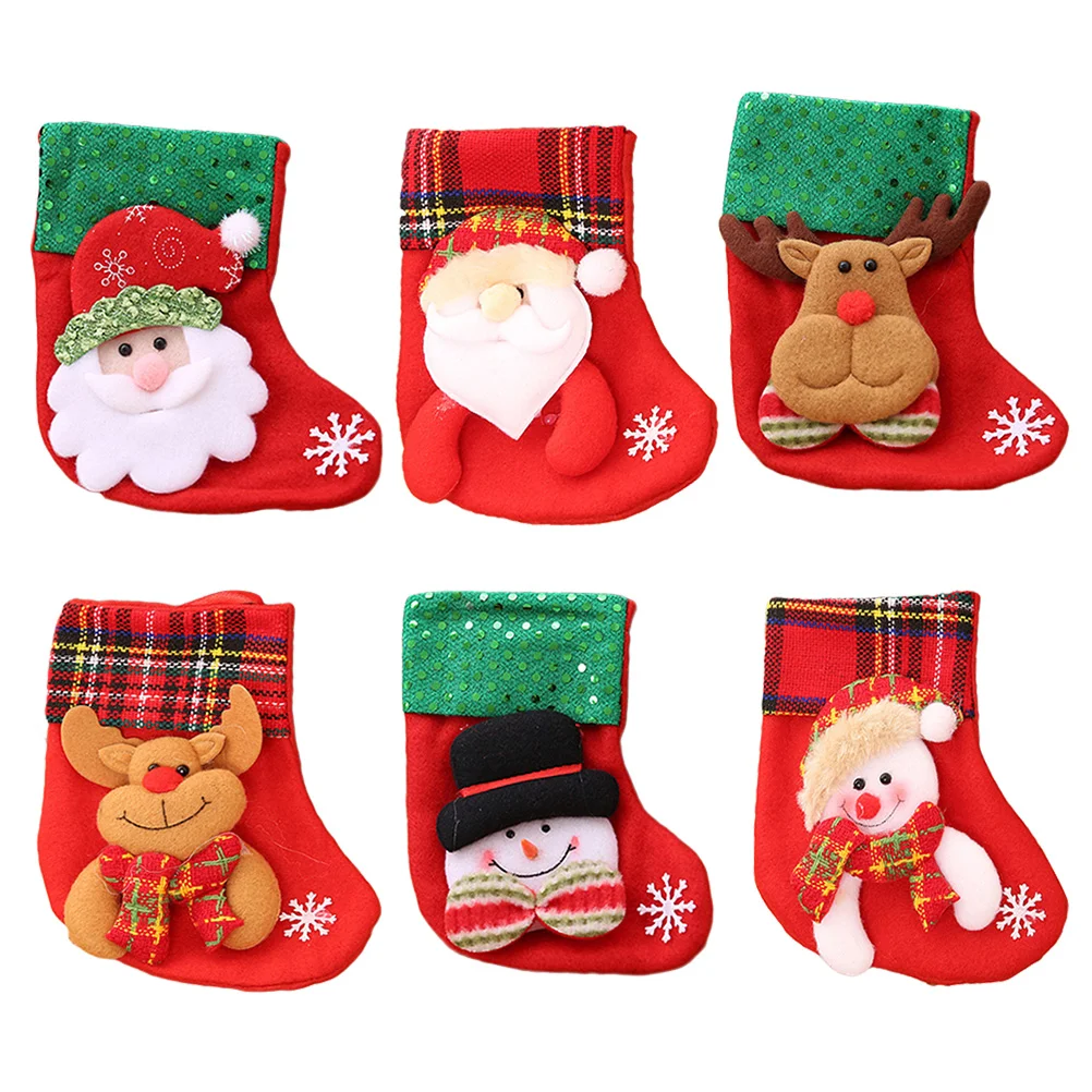 6pcs Christmas Small Stockings Xmas Tree Fireplace Wall Door Hanging Decorations Candy Gift Bags
6pcs Christmas Small Stockings Xmas Tree Fireplace Wall Door Hanging Decorations Candy Gift Bags
