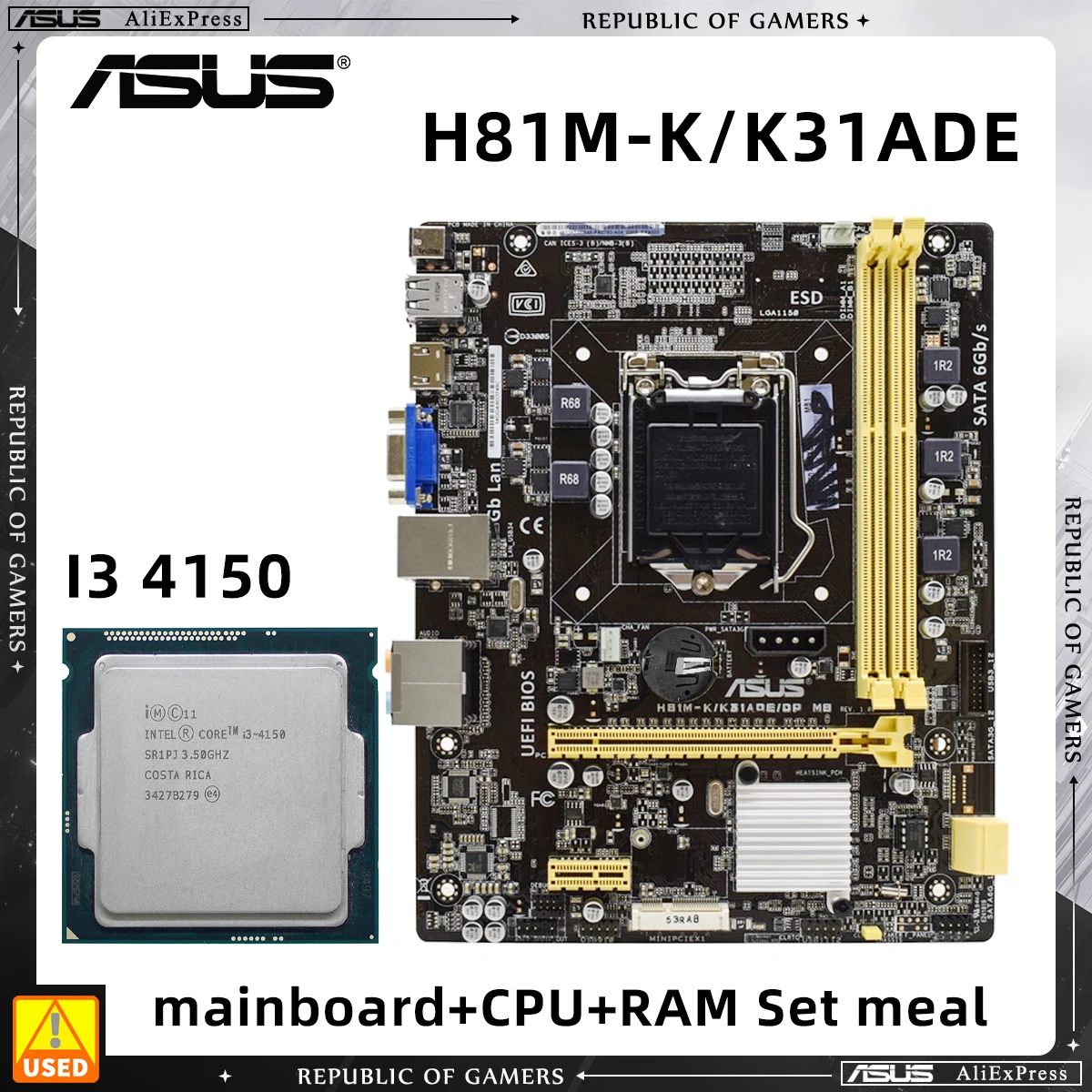 ASUS H81M-K/K31ADE + I3 4150 LGA 1150 комплект материнской платы Intel H81 2 X DDR3 DIMM 16 Гб PCIE 2,0 SATA3 MICRO-ATX DVILAN MICRO ATX
ASUS H81M-K/K31ADE + I3 4150 LGA 1150 комплект материнской платы Intel H81 2 X DDR3 DIMM 16 Гб PCIE 2,0 SATA3 MICRO-ATX DVILAN MICRO ATX