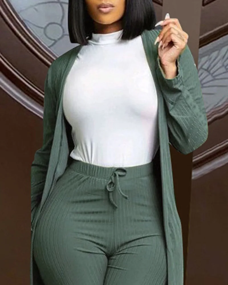 Women Pants Suit Lace-up Temperament Spring Autumn Long-sleeved Cardigan Coat Casual Solid Color Cardigan High-waisted Trousers
Women Pants Suit Lace-up Temperament Spring Autumn Long-sleeved Cardigan Coat Casual Solid Color Cardigan High-waisted Trousers