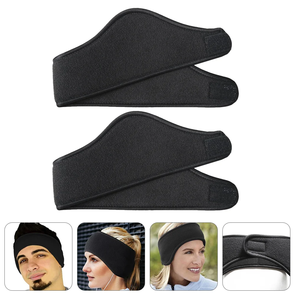 

2 Pcs Ear Warmer Headband Unisex Sports Hairband Double-deck Tab Earmuff Covered Polyester Outdoor Warmers Men Women Muffs