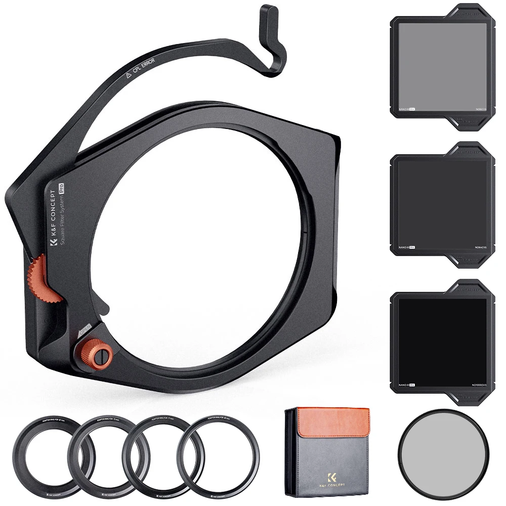 

K&F Concept ND8 ND64 ND1000 with CPL Square Filter Multi-Coated Neutral Density Filter with Filter Holder Filter Ring Adapters