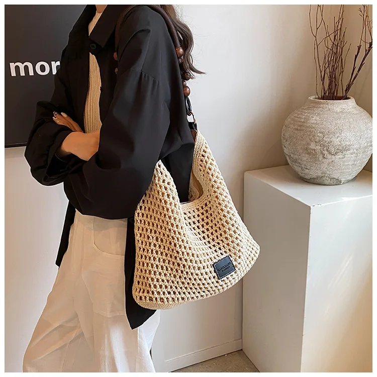 Summer Hollow Woven Tote Bag - Large Capacity 15 S10a54e7a9c1645cd89820aa58e69908dU