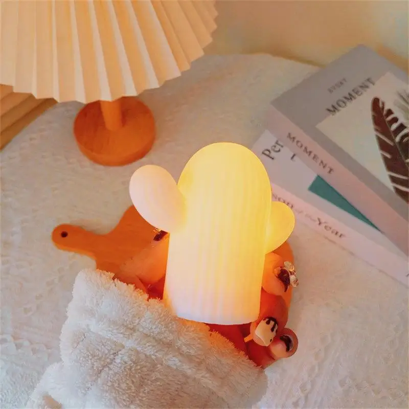

Night Light Cartoon Cute Reliable Toggle Switches Desk Lamp Cactus Dream Nightlight Enamel Material Durable Lamp