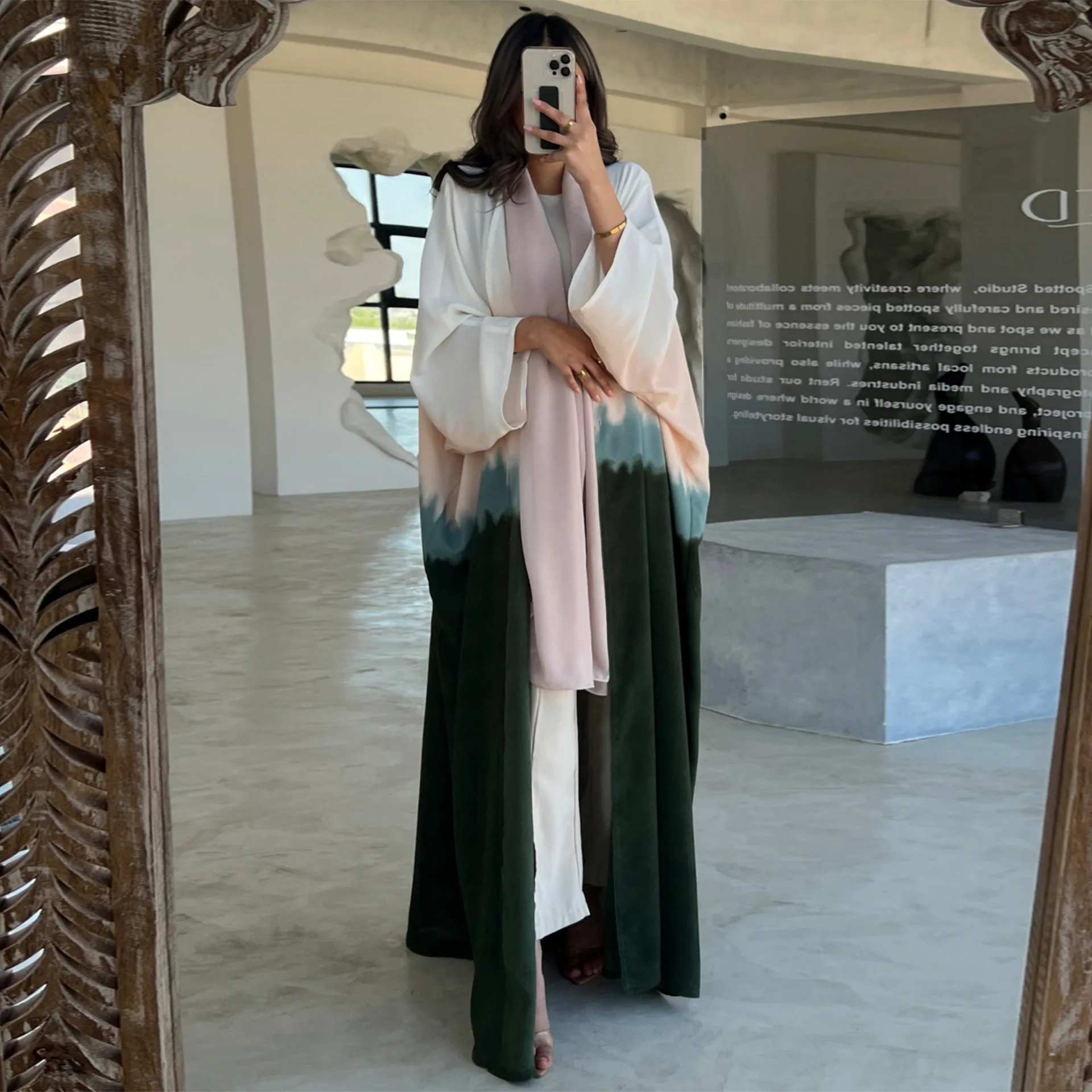 

Скромное женское платье макси в мусульманском стиле Рамадан, кимоно, кардиган, турецкий халат, Дубай, открытая абайя, Исламская одежда, халат, абайя