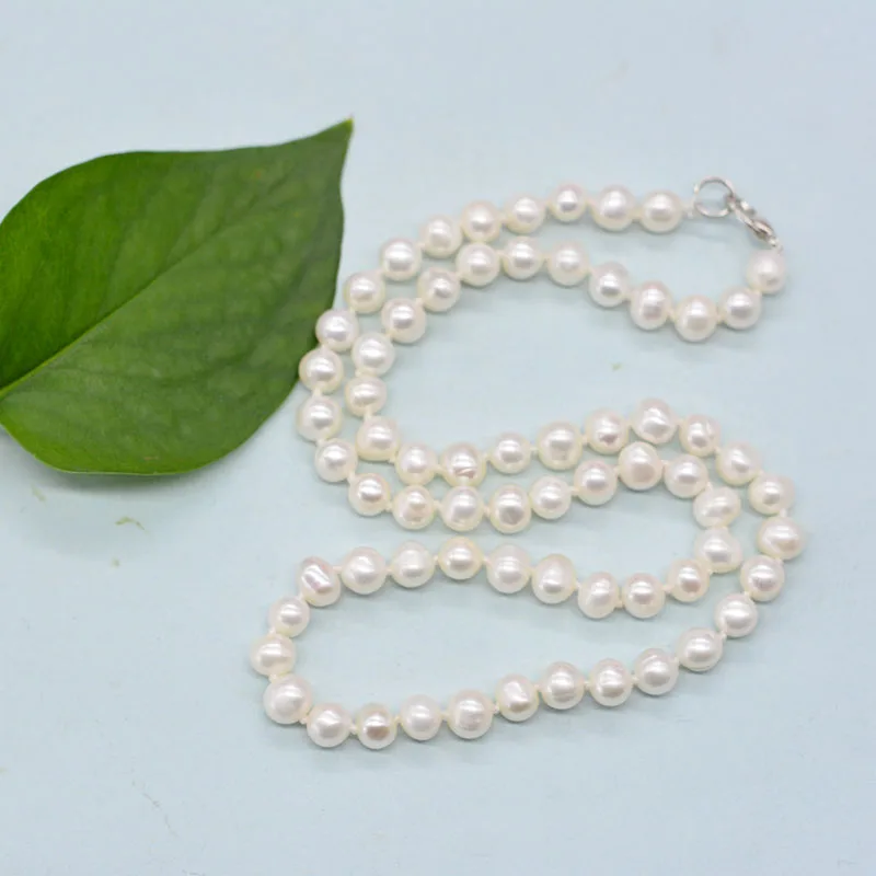 

Exquisite, beautiful, 6-7MM AAA natural white freshwater pearl necklace 18"