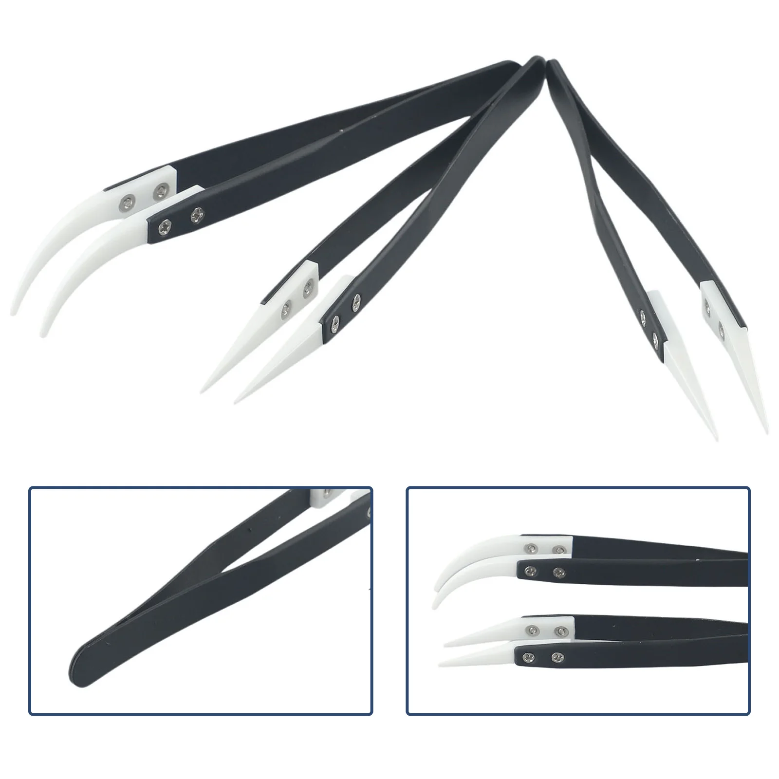 Industrial Use Reverse Tweezers Ceramic Tweezers 135-140mm 1set High Temperature Silver And Black Stainless Steel + Ceramic
Industrial Use Reverse Tweezers Ceramic Tweezers 135-140mm 1set High Temperature Silver And Black Stainless Steel + Ceramic