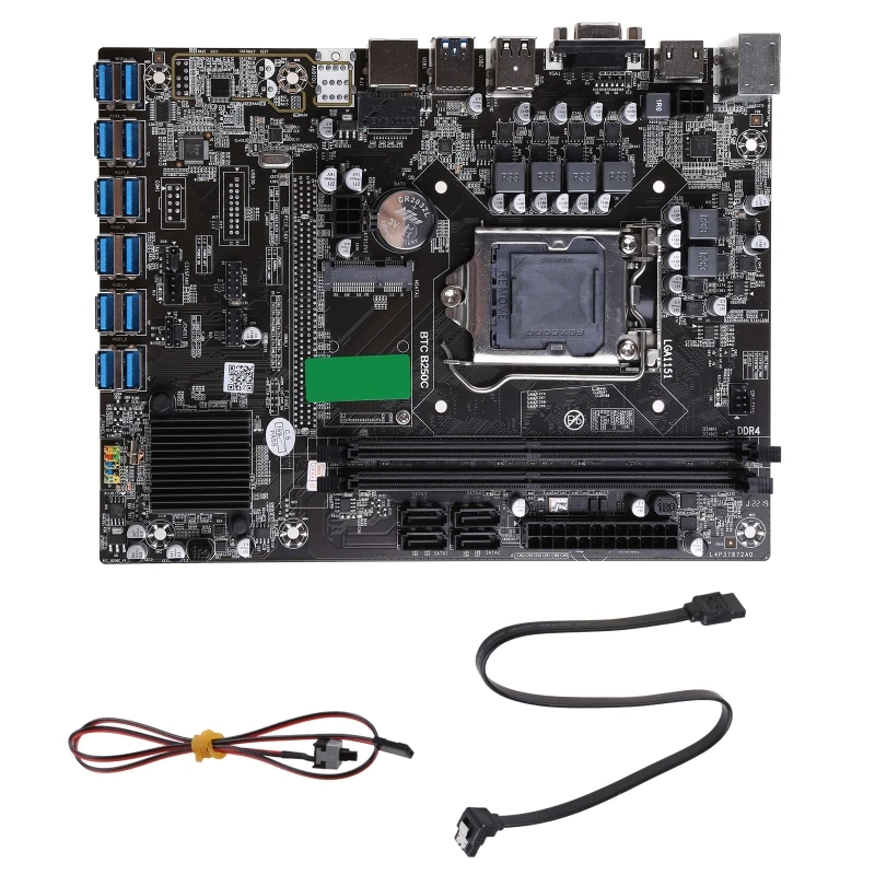 

Mining B250C BTC 12 PCI-E Desktop Motherboard LGA 1151 DDR4 SATA3.0 USB3.0 CPU