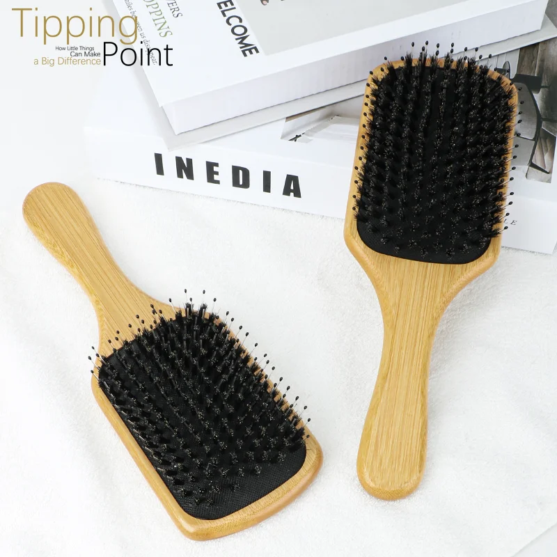 Natural Bamboo Handle Boar Bristles Hair Brush Scalp Massage Anti-Static Hairbrush Air Cushion Comb Wet Curly Hairdressing Tools
Natural Bamboo Handle Boar Bristles Hair Brush Scalp Massage Anti-Static Hairbrush Air Cushion Comb Wet Curly Hairdressing Tools