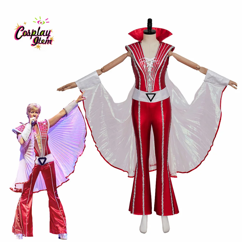 

Mamma Mia Cosplay Costume Red Suit Performance Stage Disco Jumpsuit Abba Musical Theat Costume Women's Deluxe Dance Outfit