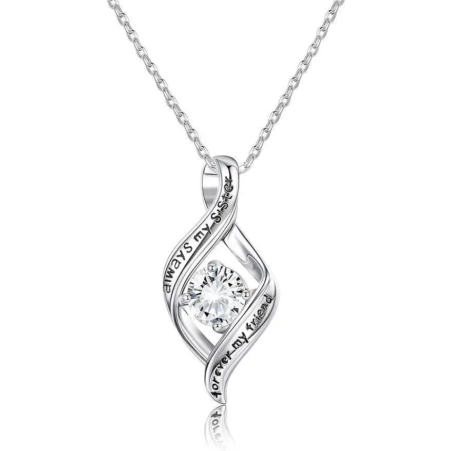 

Fansilver Sterling Silver Zirconia Pendant Necklace for Women, Sister’s/Friends’ Birthday Gifts, Set with AAA Cubic Zirconia