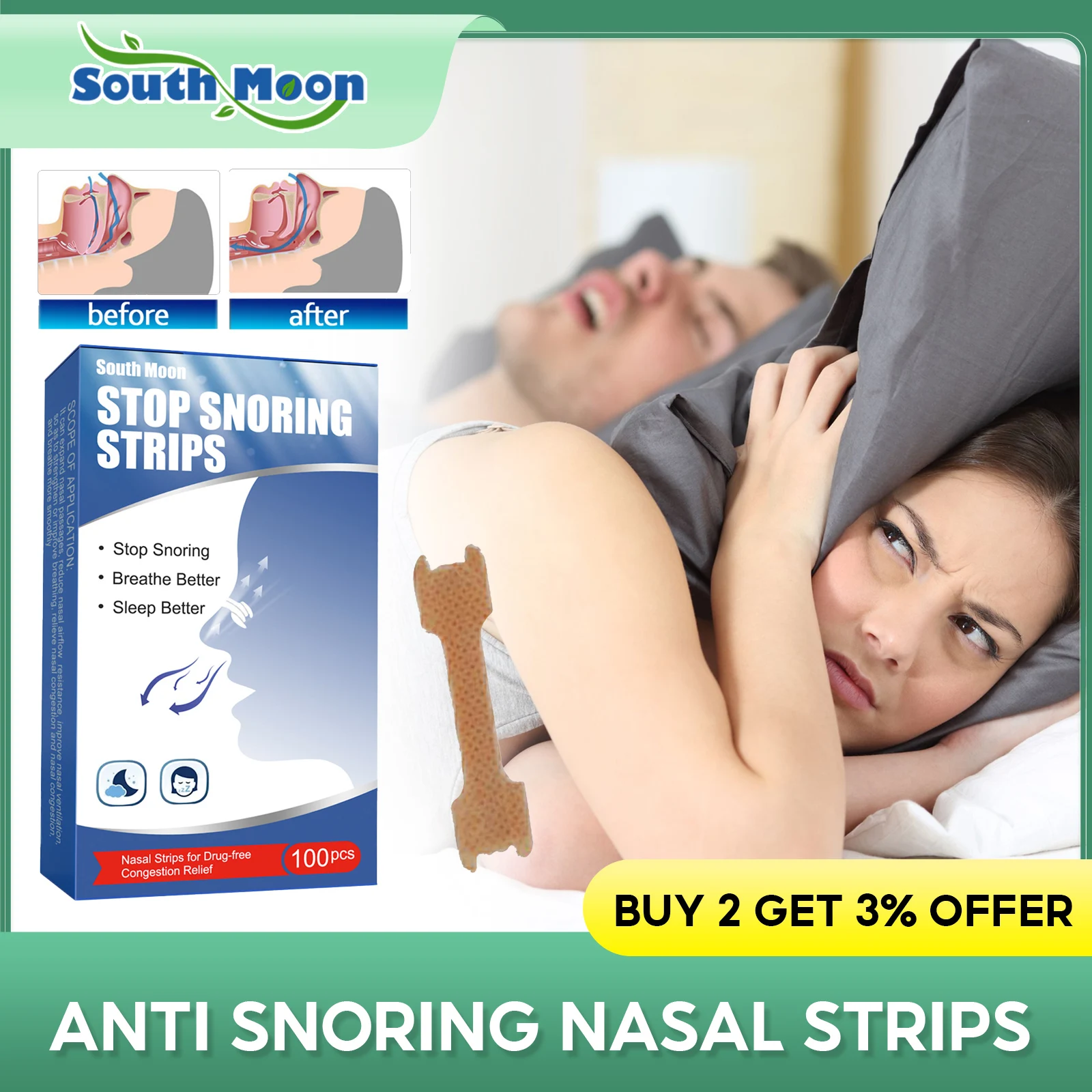 Anti Snoring Nose Strips Prevent Breathing Open Mouth Adhesion Stronger Waterproof Dredge Nose Passage Good Sleeping Nasal Patch
Anti Snoring Nose Strips Prevent Breathing Open Mouth Adhesion Stronger Waterproof Dredge Nose Passage Good Sleeping Nasal Patch