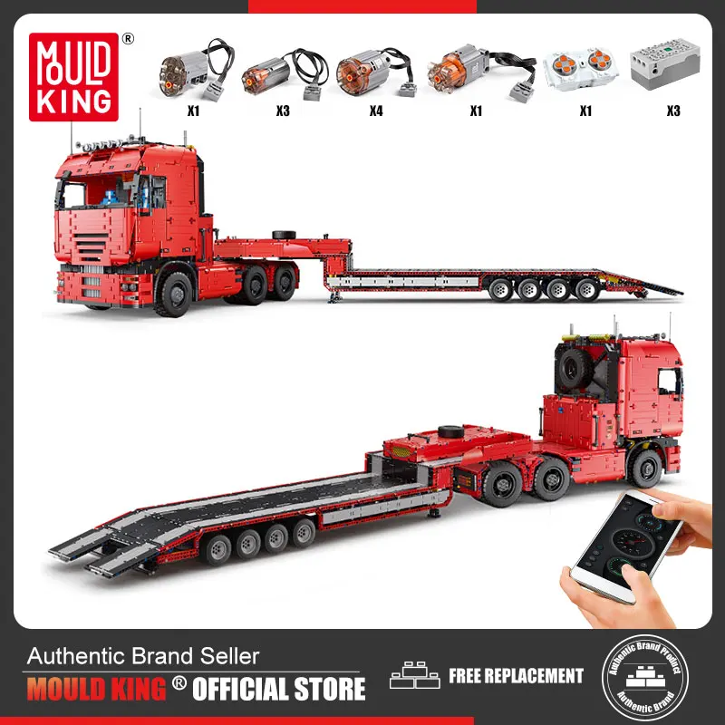 MOULD KING 19005 Building Block Technical Car MOC-2475 Brick APP Motorized Tractor Truck and Trailer Toy For Kids Christmas Gift
MOULD KING 19005 Building Block Technical Car MOC-2475 Brick APP Motorized Tractor Truck and Trailer Toy For Kids Christmas Gift