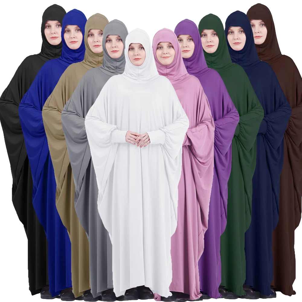 

Muslim Women One Piece Prayer Garment Dress Hooded Abaya Ramadan Eid Islamic Clothing Dubai Robe Turkish Modest Eid Burqa Kaftan