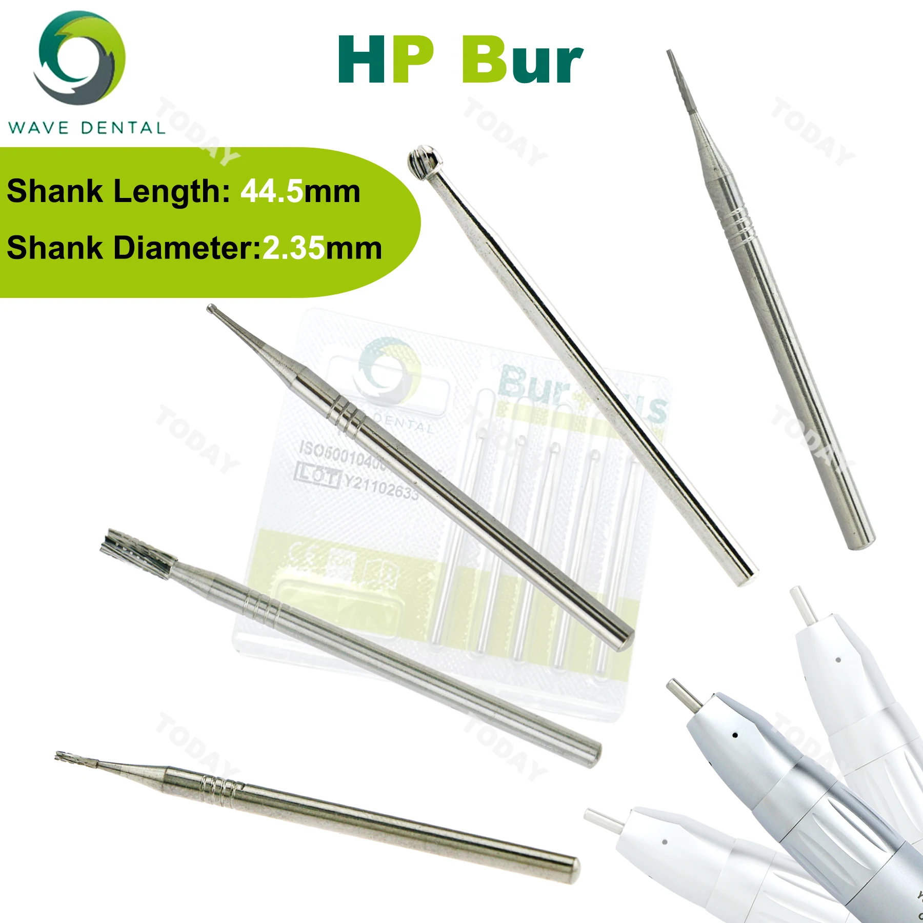 

WAVE Dental Burs Tungsten Carbide Burs Dentistry Drills Strawberries HP Dia.2.35mm For Straight Nose Cone Handpiece 5Pcs/Pack