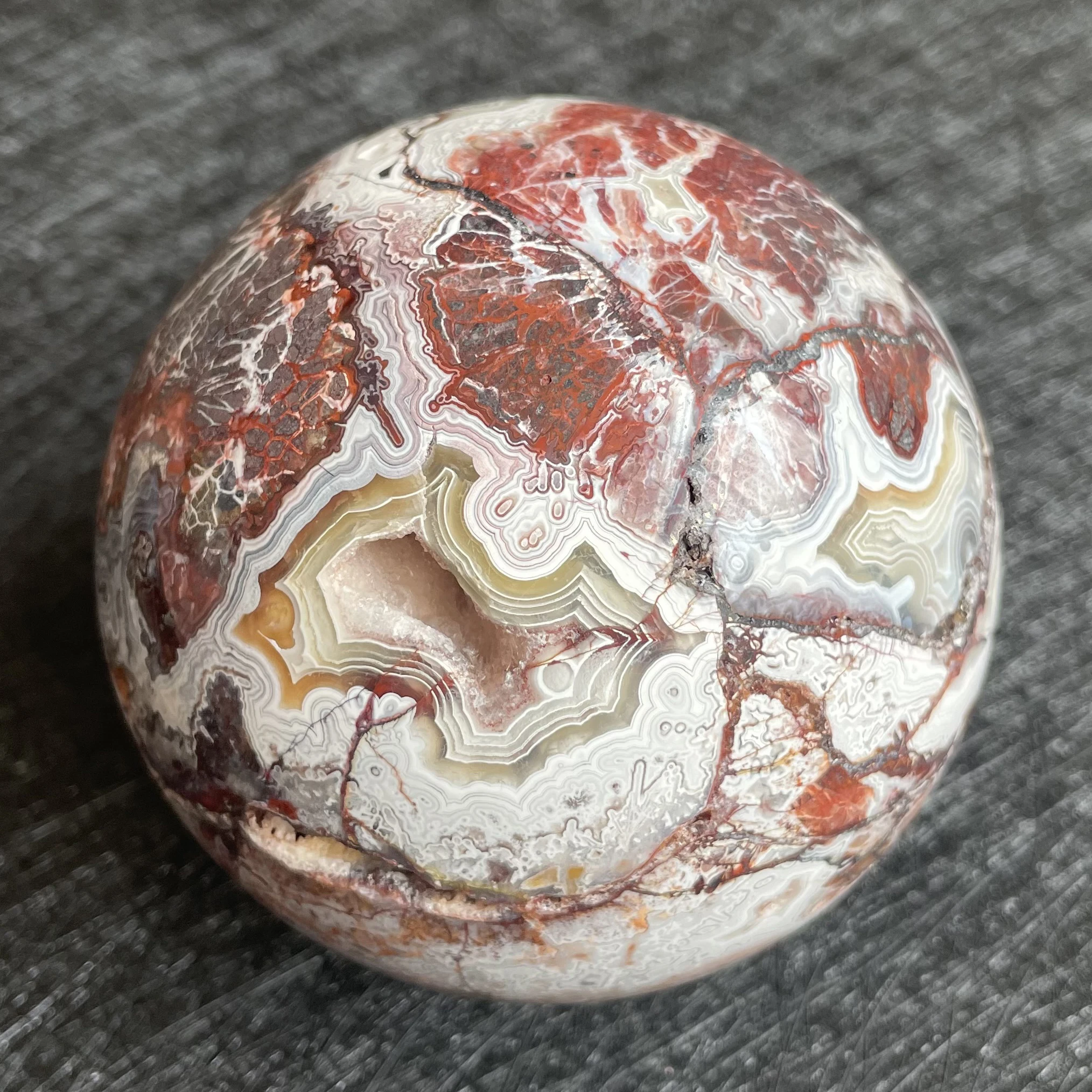

683 г натуральный камень, Мексиканский Агат, хрустальный шар, бриллиантовый сердолик, полированный камень, лечебный Декор L84